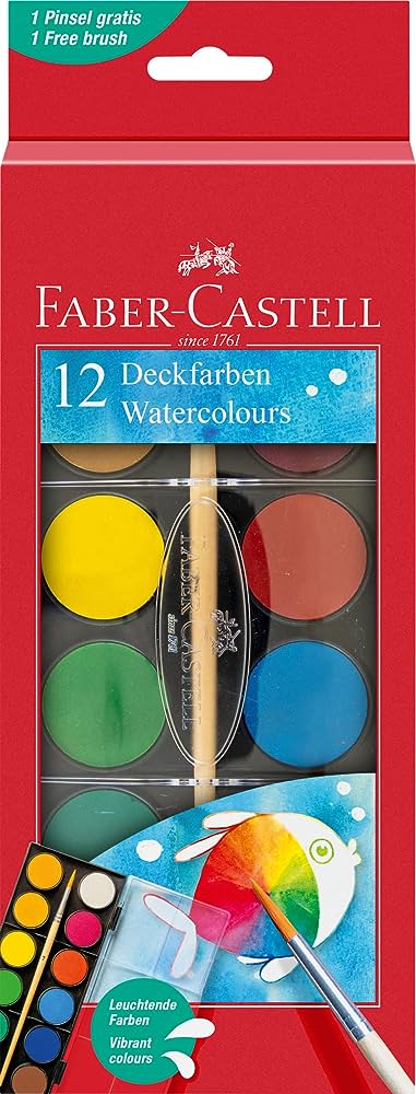 FABER CASTELL 12 WATERCOLOURS (125012)